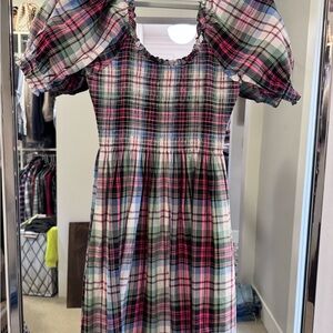 Hill House Plaid Maxi Dress with Puff Sleeves